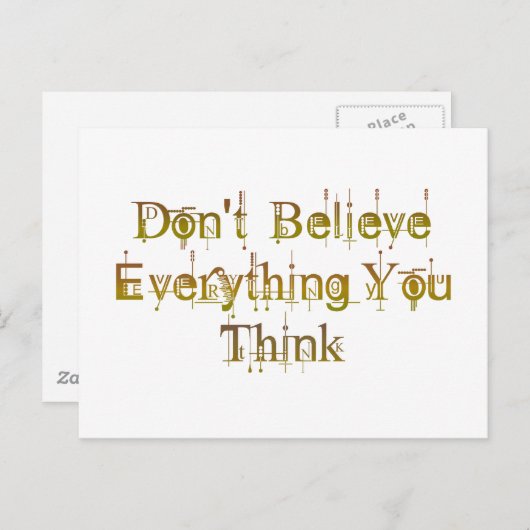 Carte Postale Ne croyez pas tout ce que vous pensez (Devant / Derrière)