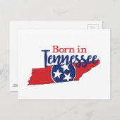 Carte Postale Né dans le Tennessee Symboles de l'État État volon (Devant / Derrière)