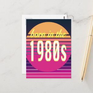Carte Postale Né dans les années 1980, Millenials, Gen X, année 