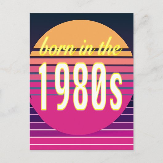 Carte Postale Né dans les années 1980, Millennials, Gen X, année (Devant)