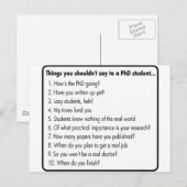 Carte Postale Ne demandez pas de doctorat (Devant / Derrière)