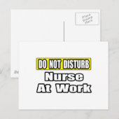 Carte Postale Ne Dérangez Pas...Infirmière Au Travail (Devant / Derrière)