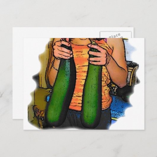 Carte Postale Ne détestez pas mes courgettes "Double Z" ! (Devant / Derrière)