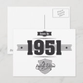 Carte Postale Né en 1951 (Dark&Lightgrey) (Devant / Derrière)