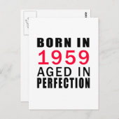 Carte Postale Né En 1959 En Perfection (Devant / Derrière)