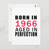 Carte Postale Né En 1966 En Perfection (Devant / Derrière)