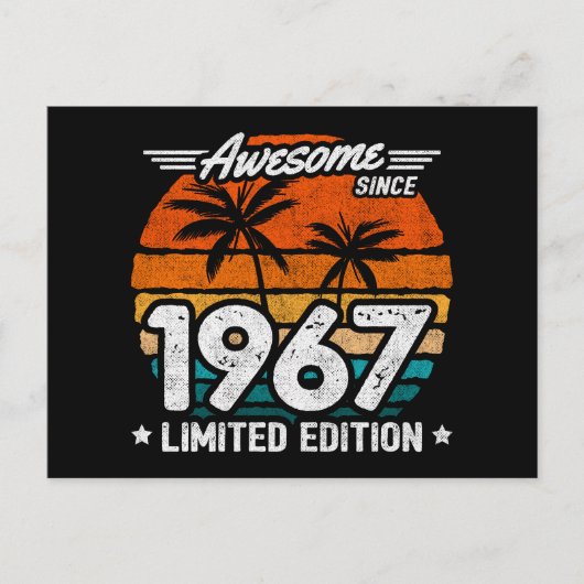 Carte Postale Né en 1967 Édition Limitée Rétro Incroyable Depuis (Devant)