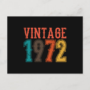 Carte Postale NÉ EN 1972 Anniversaire VINTAGE Hommes