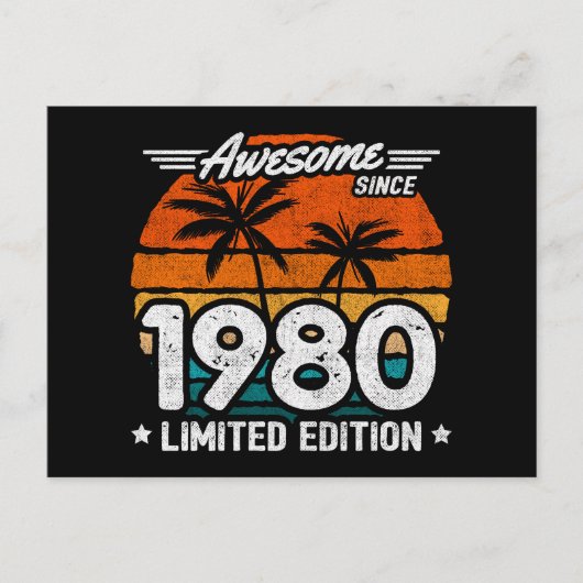 Carte Postale Né en 1980 Édition Limitée Rétro Incroyable Depuis (Devant)