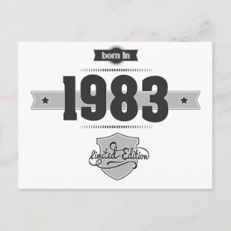 Carte Postale Né en 1983 (Dark&Lightgrey)