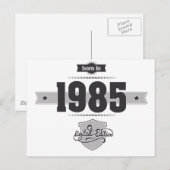 Carte Postale Né en 1985 (Dark&Lightgrey) (Devant / Derrière)