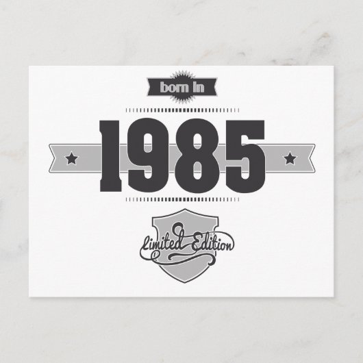Carte Postale Né en 1985 (Dark&Lightgrey) (Devant)