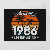 Carte Postale Né en 1986 Édition Limitée Rétro Incroyable Depuis (Devant)