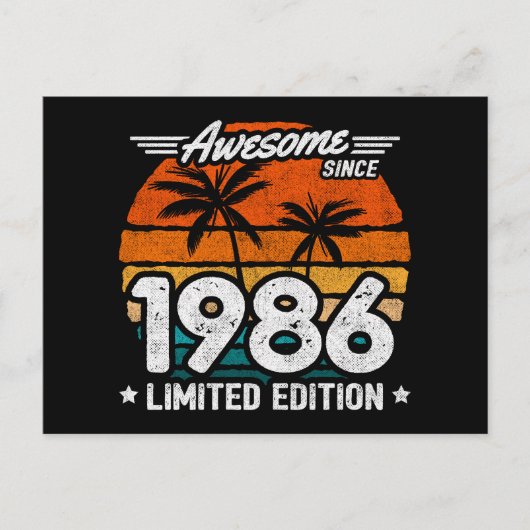 Carte Postale Né en 1986 Édition Limitée Rétro Incroyable Depuis (Devant)