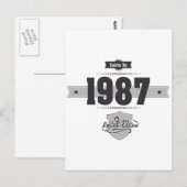 Carte Postale Né en 1987 (Dark&Lightgrey) (Devant / Derrière)