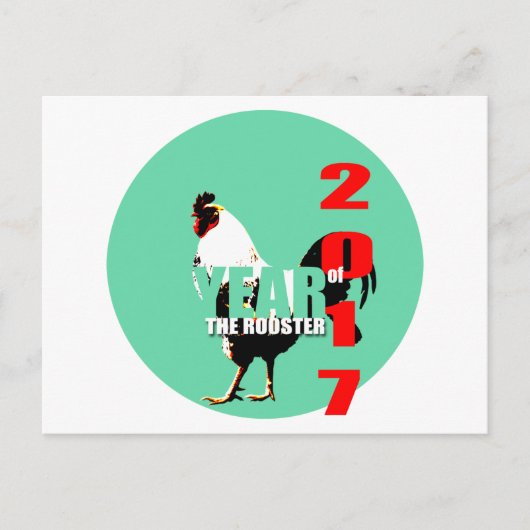 Carte Postale Né en  Année du Coq de feu chinois Anniversaire 20 (Devant)