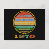 Carte Postale Né en octobre Incroyable depuis 1970 Plusieurs Lan (Devant)