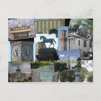Carte Postale Né et élevé à Waterbury CT