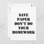 Carte Postale Ne fais pas tes devoirs (Devant / Derrière)