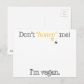 Carte Postale Ne font pas le "miel" je ! Je suis végétalien (Devant / Derrière)