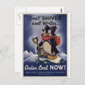 Carte Postale Ne frissonnez pas l'hiver prochain commandez du ch (Devant / Derrière)