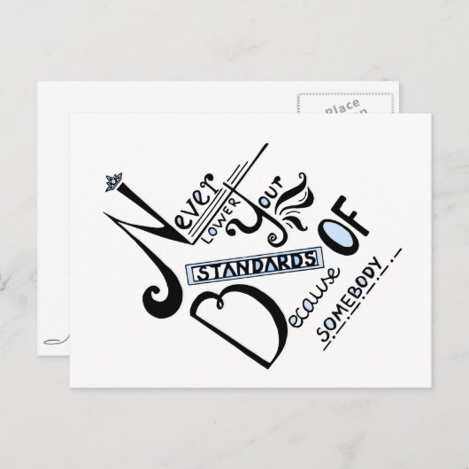 Carte Postale Ne jamais baisser vos normes Motivation devis (Devant / Derrière)