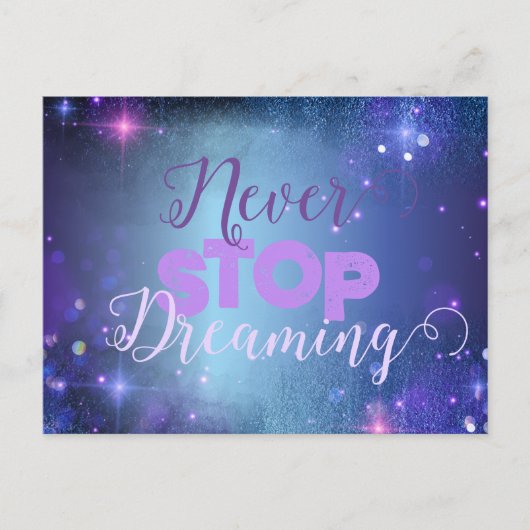 Carte Postale Ne jamais cesser de rêver Citation Moto Motivation (Devant)