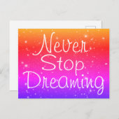 Carte Postale Ne jamais cesser de rêver Rainbow Stars (Devant / Derrière)