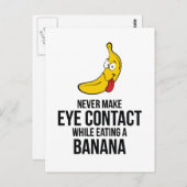 Carte Postale Ne Jamais Contacter Les Yeux En Mangeant Un Banan (Devant / Derrière)