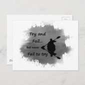 Carte Postale Ne jamais échouer à essayer Citation Motivationnel (Devant / Derrière)