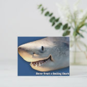 Carte Postale Ne jamais faire confiance à un requin souriant (Debout devant)