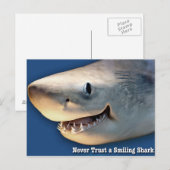 Carte Postale Ne jamais faire confiance à un requin souriant (Devant / Derrière)