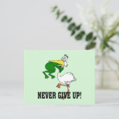 Carte Postale Ne jamais renoncer à la motivation pélican et gren (Debout devant)