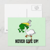 Carte Postale Ne jamais renoncer à la motivation pélican et gren (Devant / Derrière)