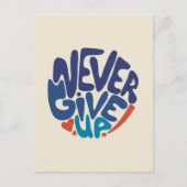 Carte Postale Ne jamais renoncer - Citation d'anniversaire bleu  (Devant)