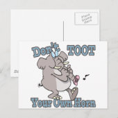 Carte Postale ne jetez pas votre propre dessin animé d'éléphant (Devant / Derrière)