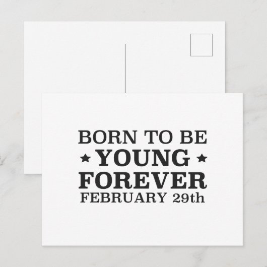 Carte Postale Né le 29 février (Devant / Derrière)