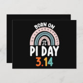 Carte Postale Né le jour de Pi Anniversaire Math Drôle (Devant / Derrière)