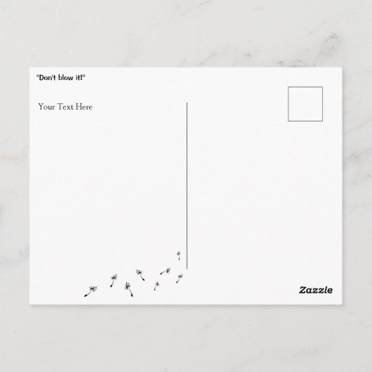 Carte Postale Ne le souffle pas ! Dandelion (Dos)