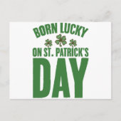 Carte Postale Né Lucky sur St Patrick's Day Irlandais Anniversai (Devant)