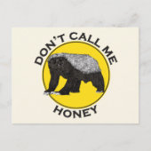Carte Postale Ne m'appelez pas Honey Badass Honey Badger Yellow (Devant)