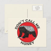 Carte Postale Ne m'appelle pas Honey Badger Badass Nasty Animal  (Devant / Derrière)