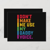 Carte Postale Ne me faites pas utiliser My Daddy Voice Funny Gay (Devant / Derrière)