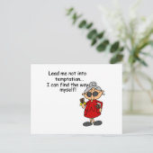 Carte Postale Ne Me Menez Pas Dans Un Humour De Tentation (Debout devant)