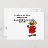 Carte Postale Ne Me Menez Pas Dans Un Humour De Tentation (Devant / Derrière)