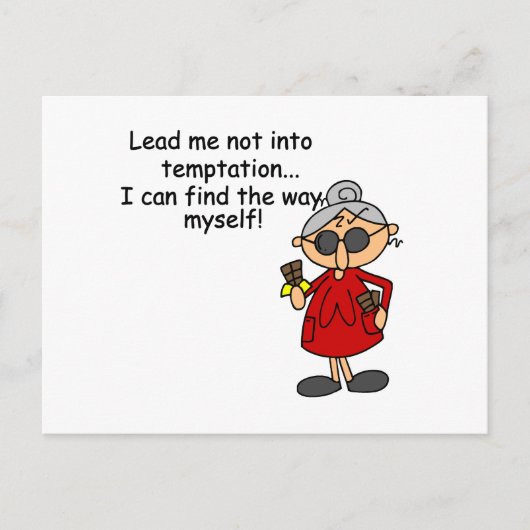 Carte Postale Ne Me Menez Pas Dans Un Humour De Tentation (Devant)
