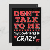 Carte Postale Ne me parle pas Mon copain est fou (Devant / Derrière)
