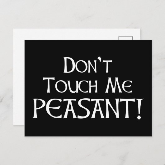 Carte Postale Ne me touchez pas paysan ! (Devant / Derrière)