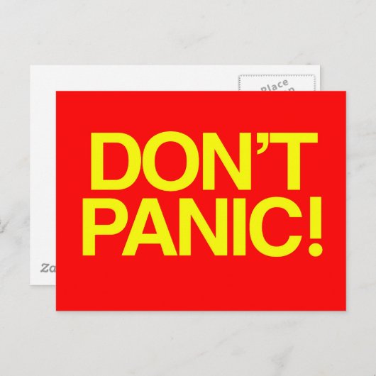 Carte Postale Ne paniquez pas (Devant / Derrière)
