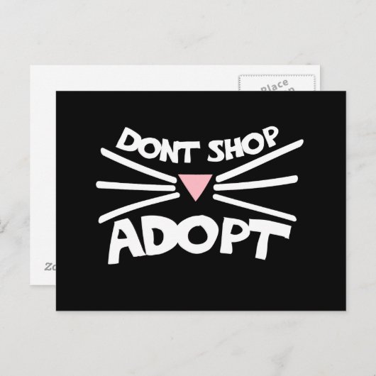 Carte Postale Ne pas acheter adopter (Devant / Derrière)
